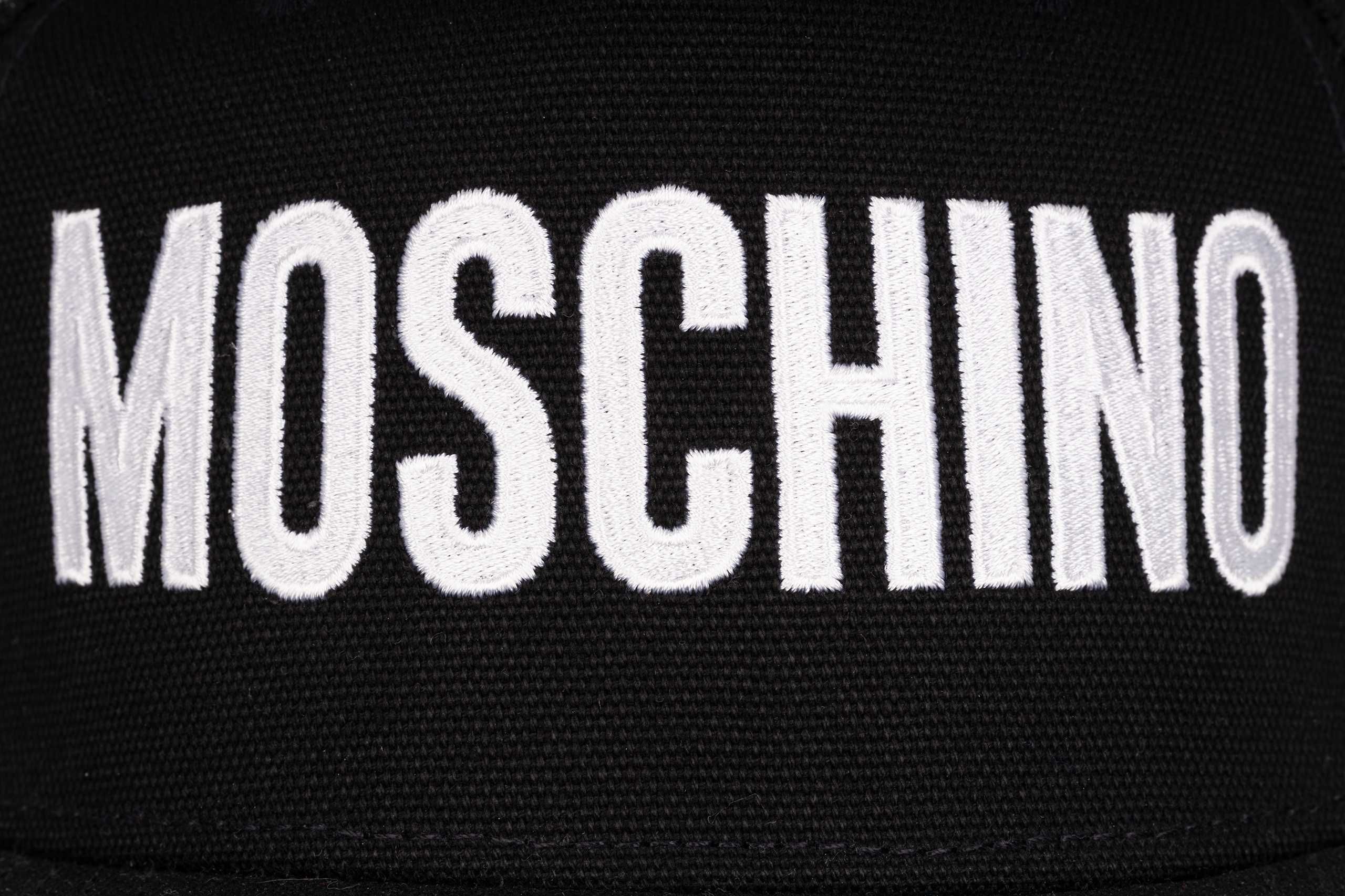 MOSCHINO MILANO luksusowa włoska czapka NERO/WHITE