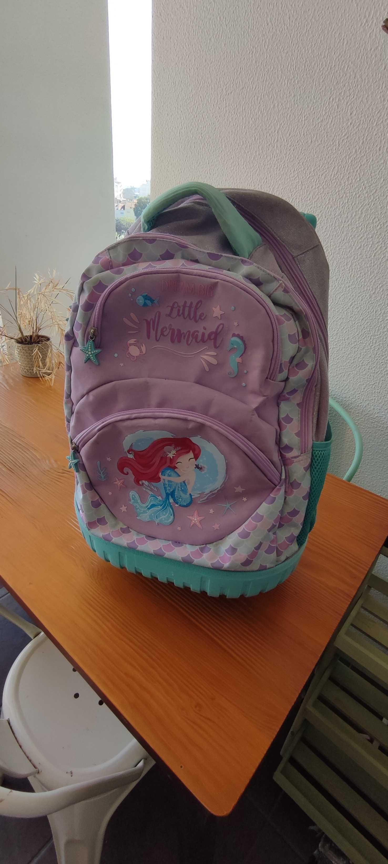 Mochila escolar menina sereia