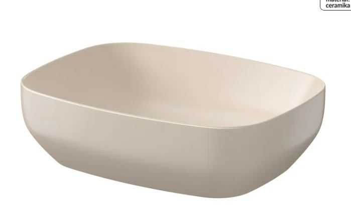 Umywalka nablatowa Cersanit Larga – beżowa, 50,5 × 38 cm, stan idealny