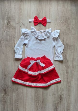 Komplet Bluzeczka spódniczka dla dziewczynki r 92 (Nowy) "Handmade"