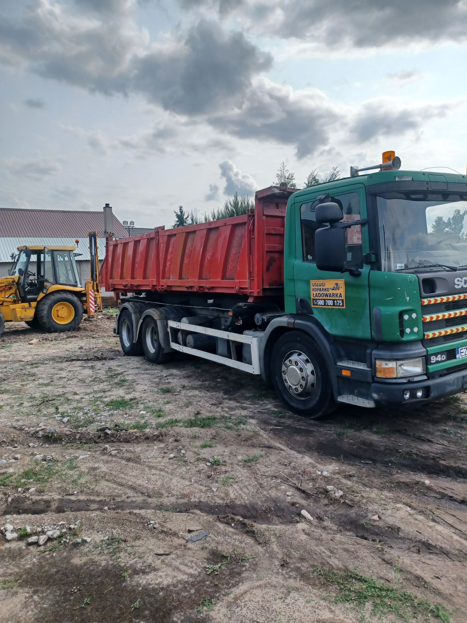 Scania P 94 linowiec hakowiec wywrotka 6x2