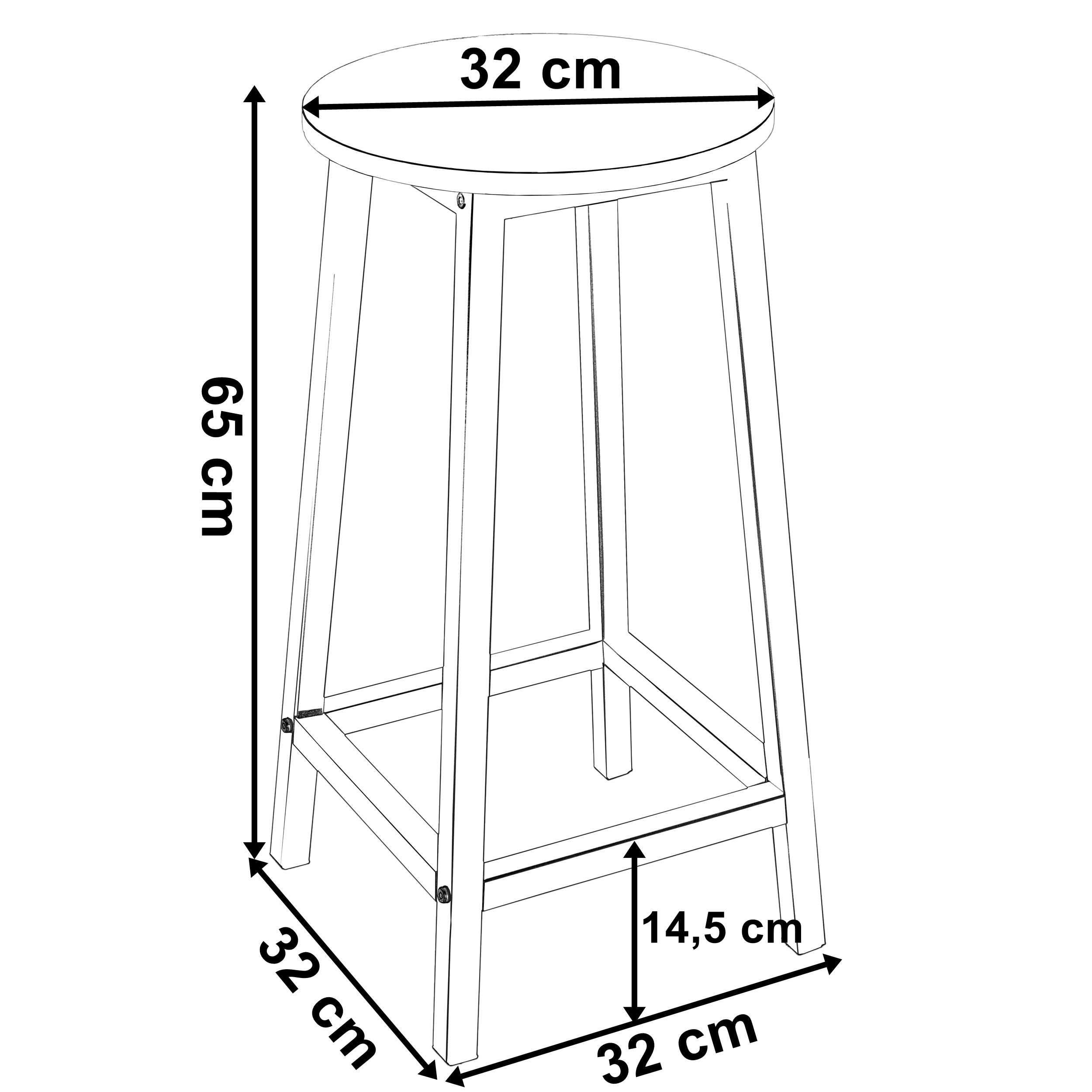 2X HOKER KRZESŁO barowe loft stołek taboret 65cm 2szt *WYPRZEDAŻ*