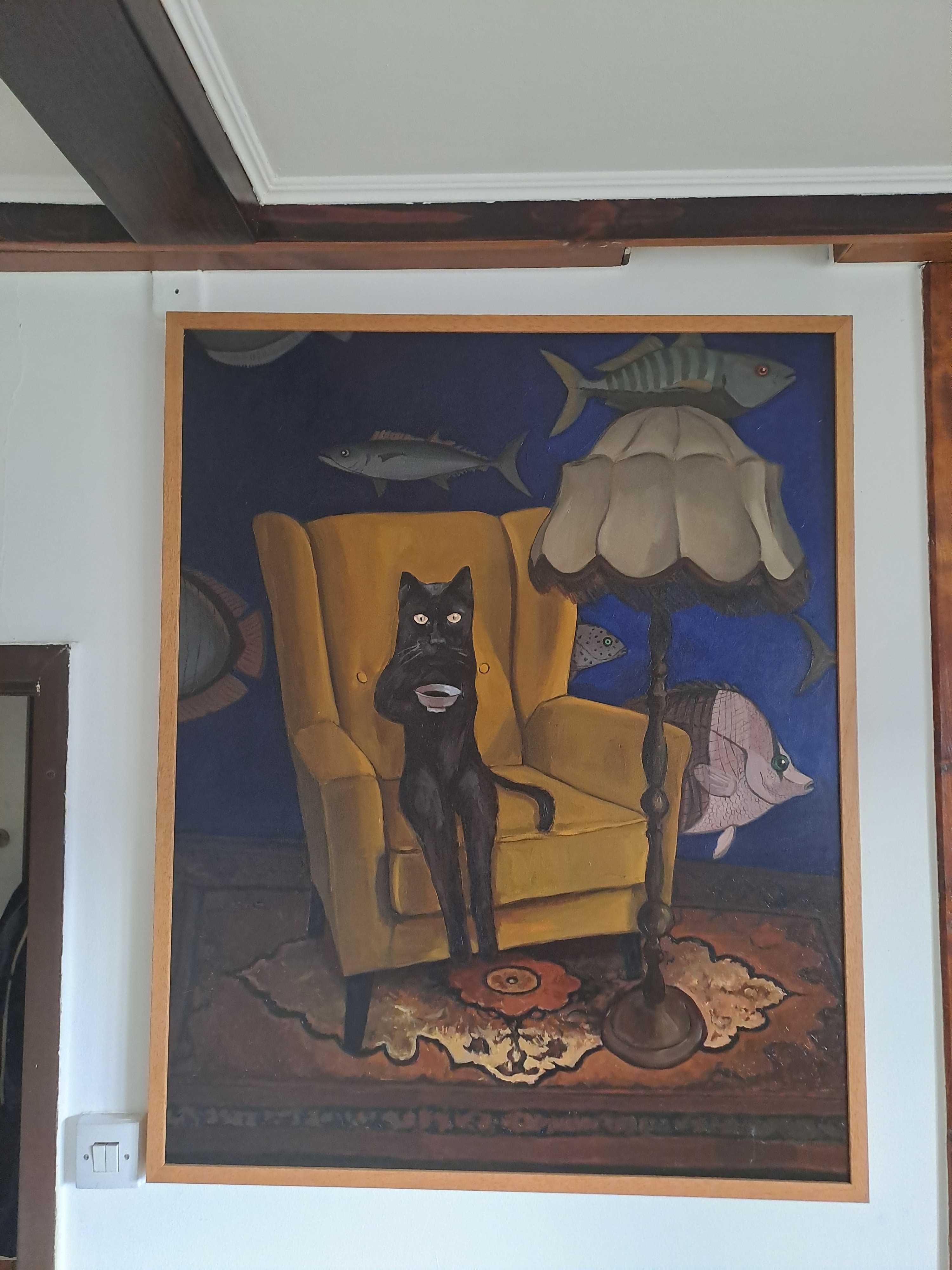 Obraz "Kot w pustym mieszkaniu" mal.Tomasz Kokott
