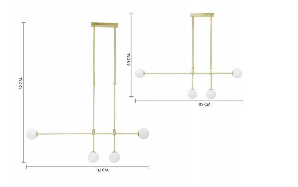 Lampa wisząca Moon złoto - biała G9 maks. 4 W