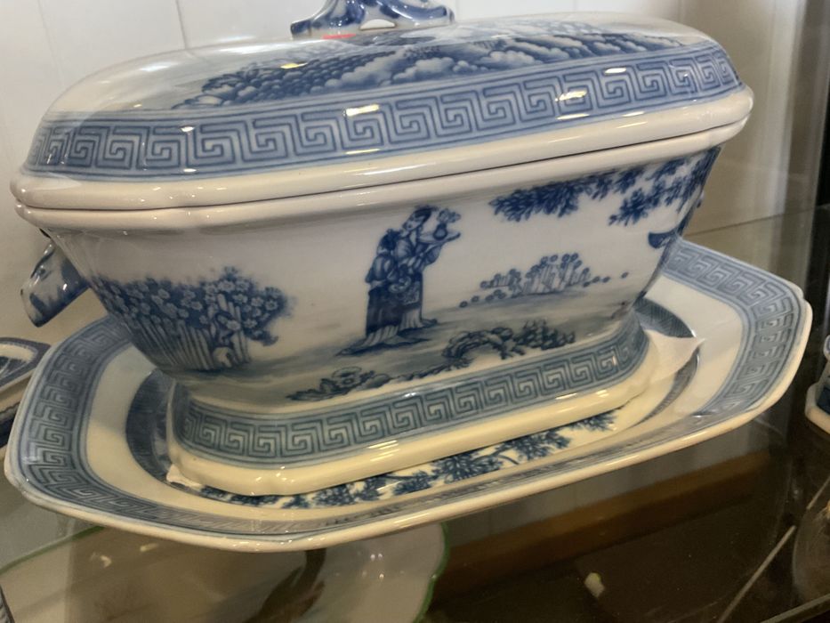 Terrina vista alegre blue canton com travessa 36/38 cm