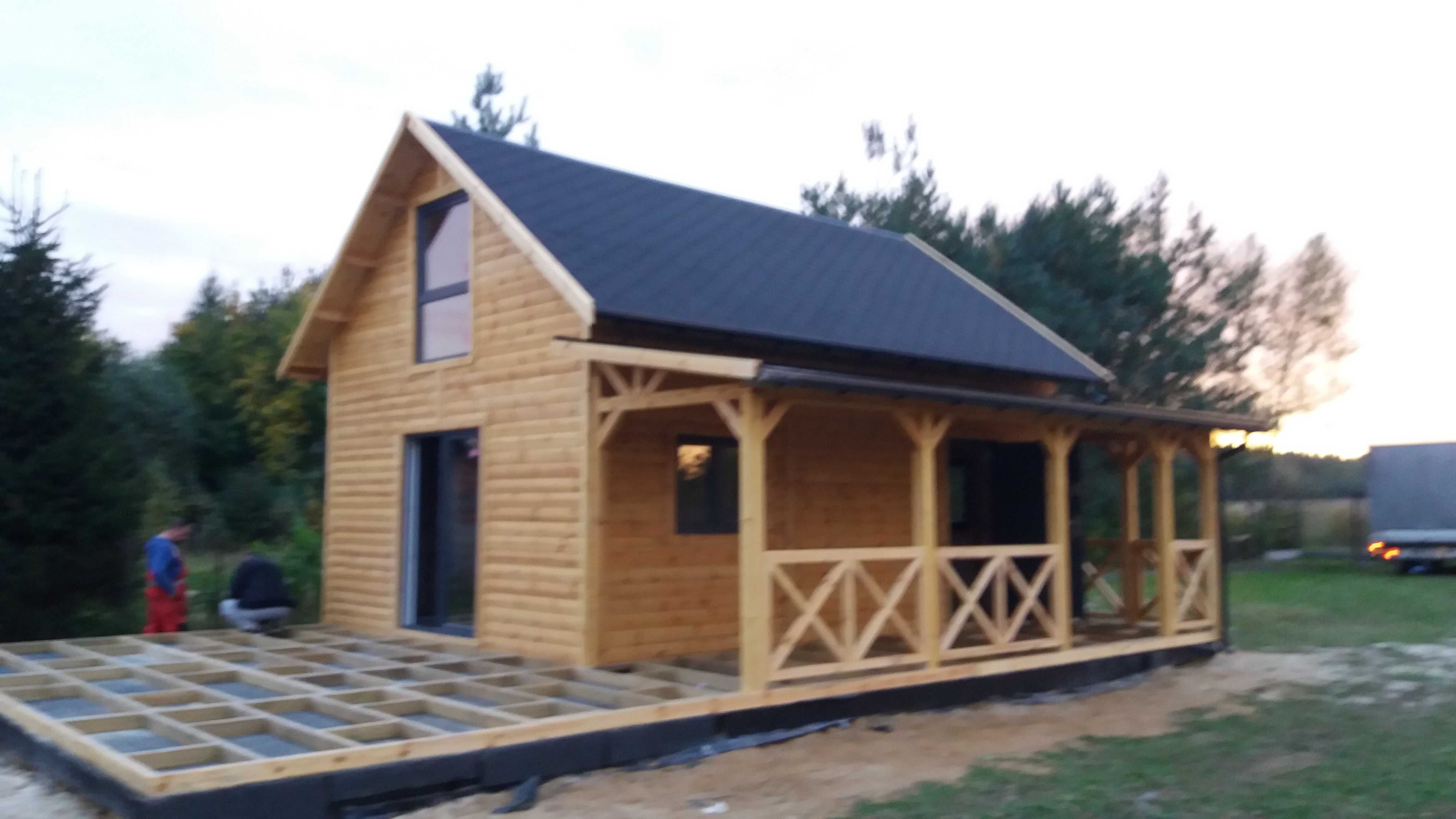 domek drewniany,do 35m2, letniskowy,kryty gontem,z poddaszem,drewniany