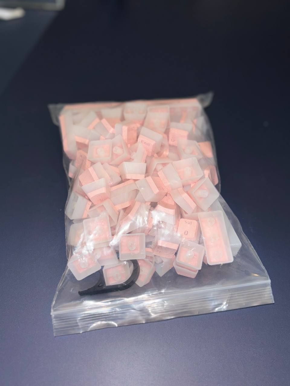 Keycaps, кейкапи для клавіатури, рожеві з білим