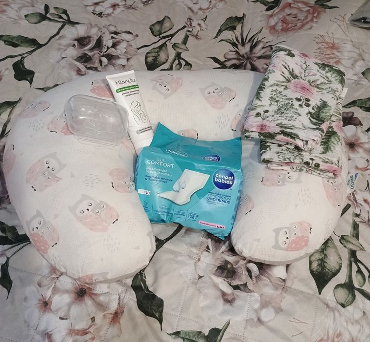 Poduszka do karmienia, podpaski poporodowe, Milanella, nakładki, pielu
