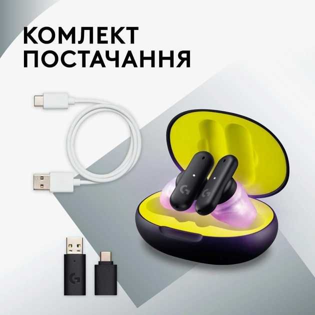 Навушники бездротові Logitech FITS True Wireless Gaming Earbuds Black