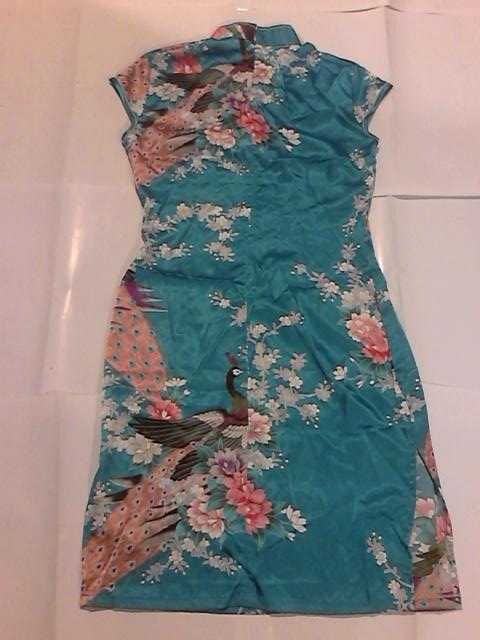 Платье шёлковое голубое в китайском стиле