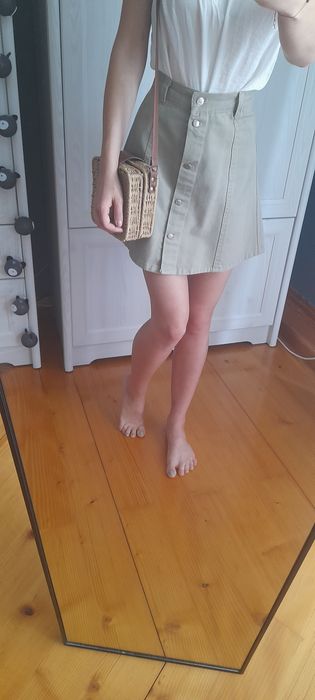 Spódnica damska jeansowa z guzikami