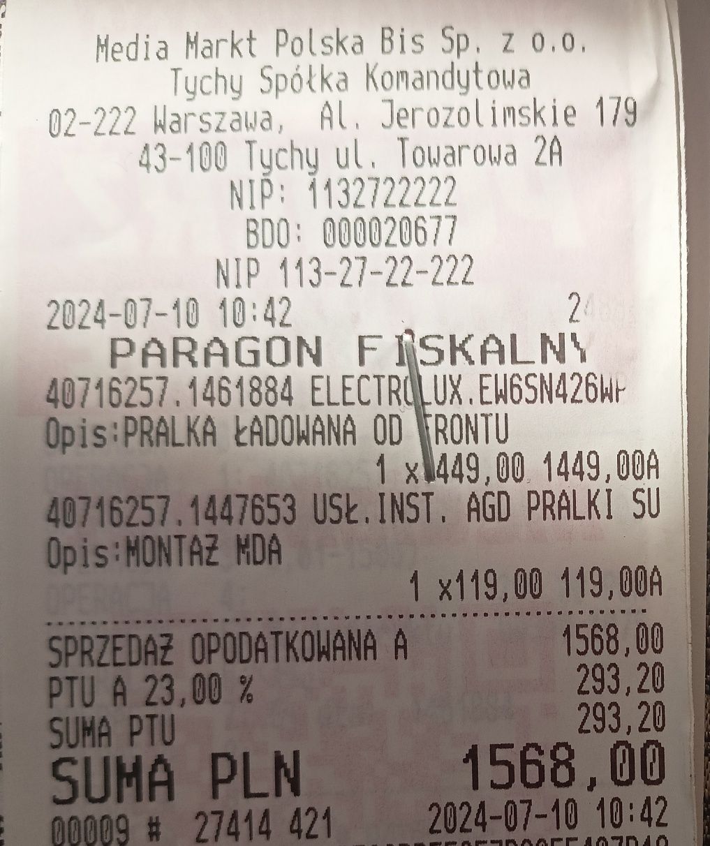 Sprzedam pralkę Electrolux