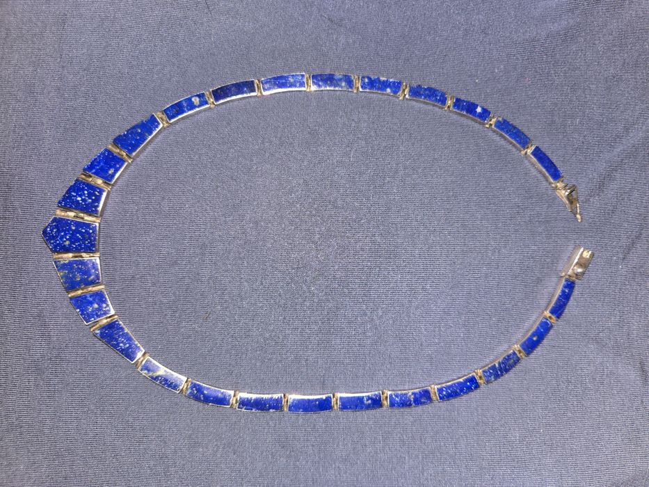 srebro naszyjnik bransoletka lapis lazuli
