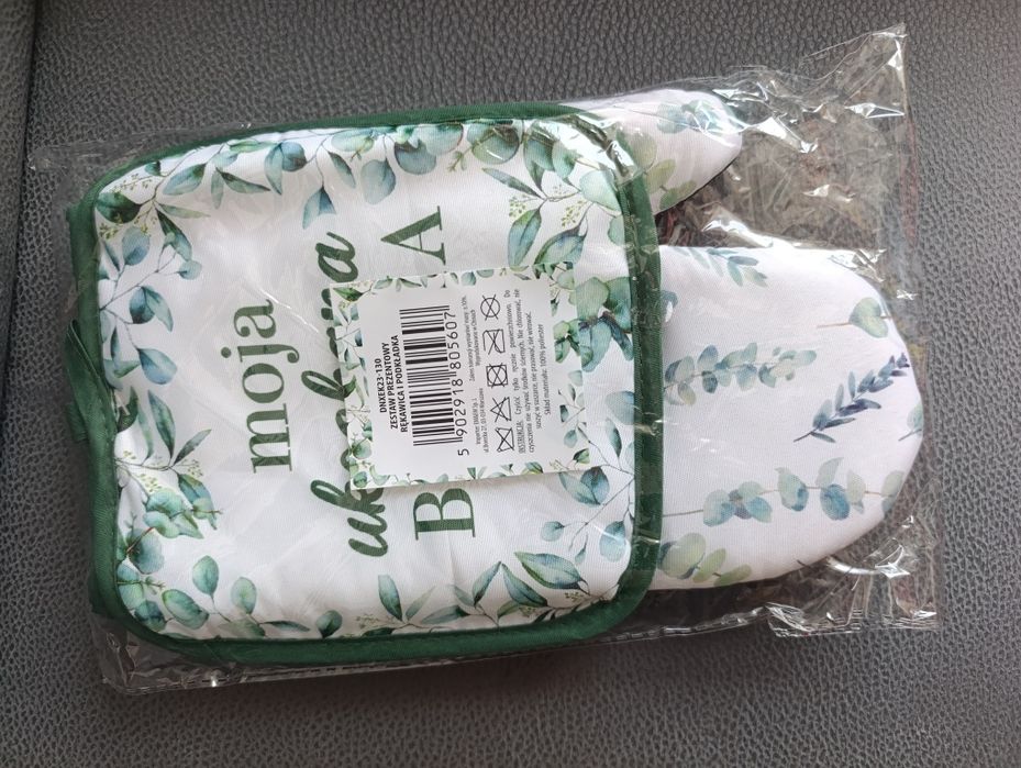 Rękawica kuchenna i podkładka dla babci na prezent