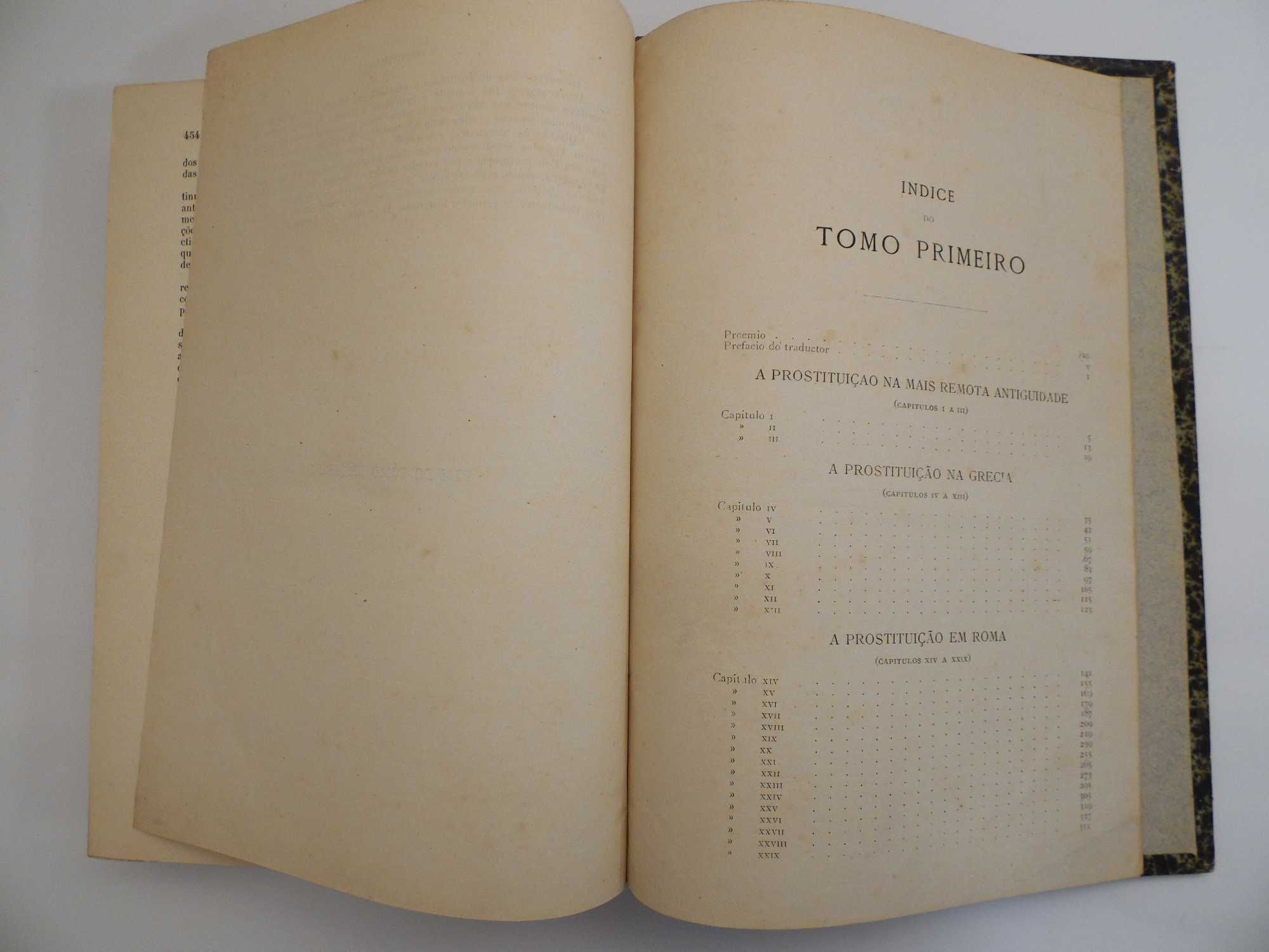 Antigo Livro História da Prostituição - Tomo I - 1885