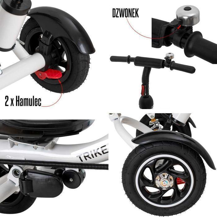 ROWEREK Trzykołowy dla Dzieci TRIKE FIX V3 WÓZEK z Prowadnikiem 360