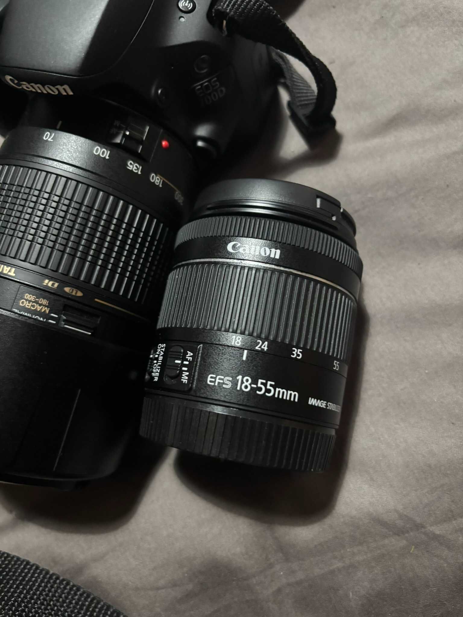 CANON EOS 200D + EF-S18-55 + TAMRON AF 70-300mm + Tripé + Mochila/Saco