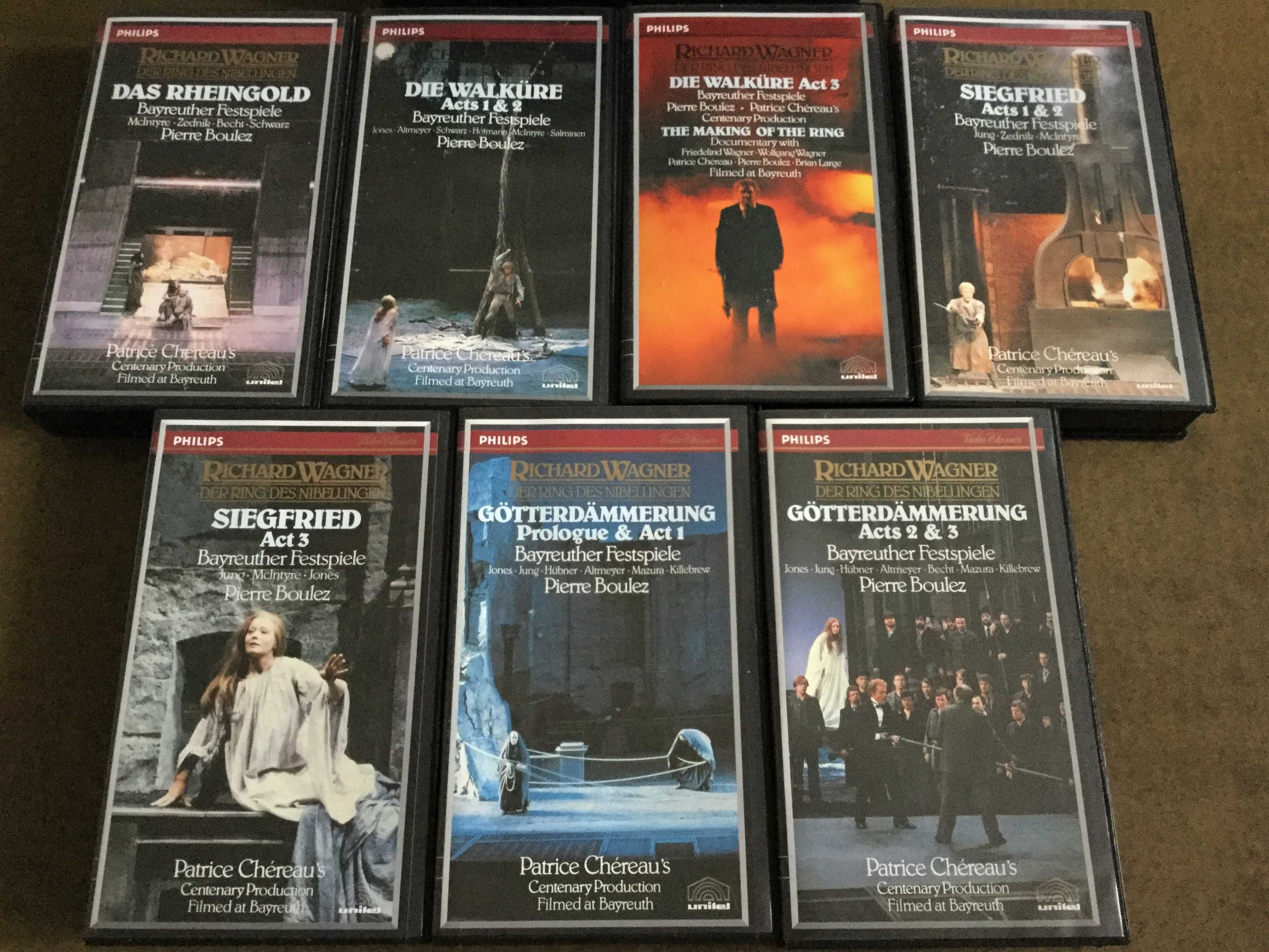 Wagner - Pierścień Nibelunga 7VHS Philips 1980r.komplet