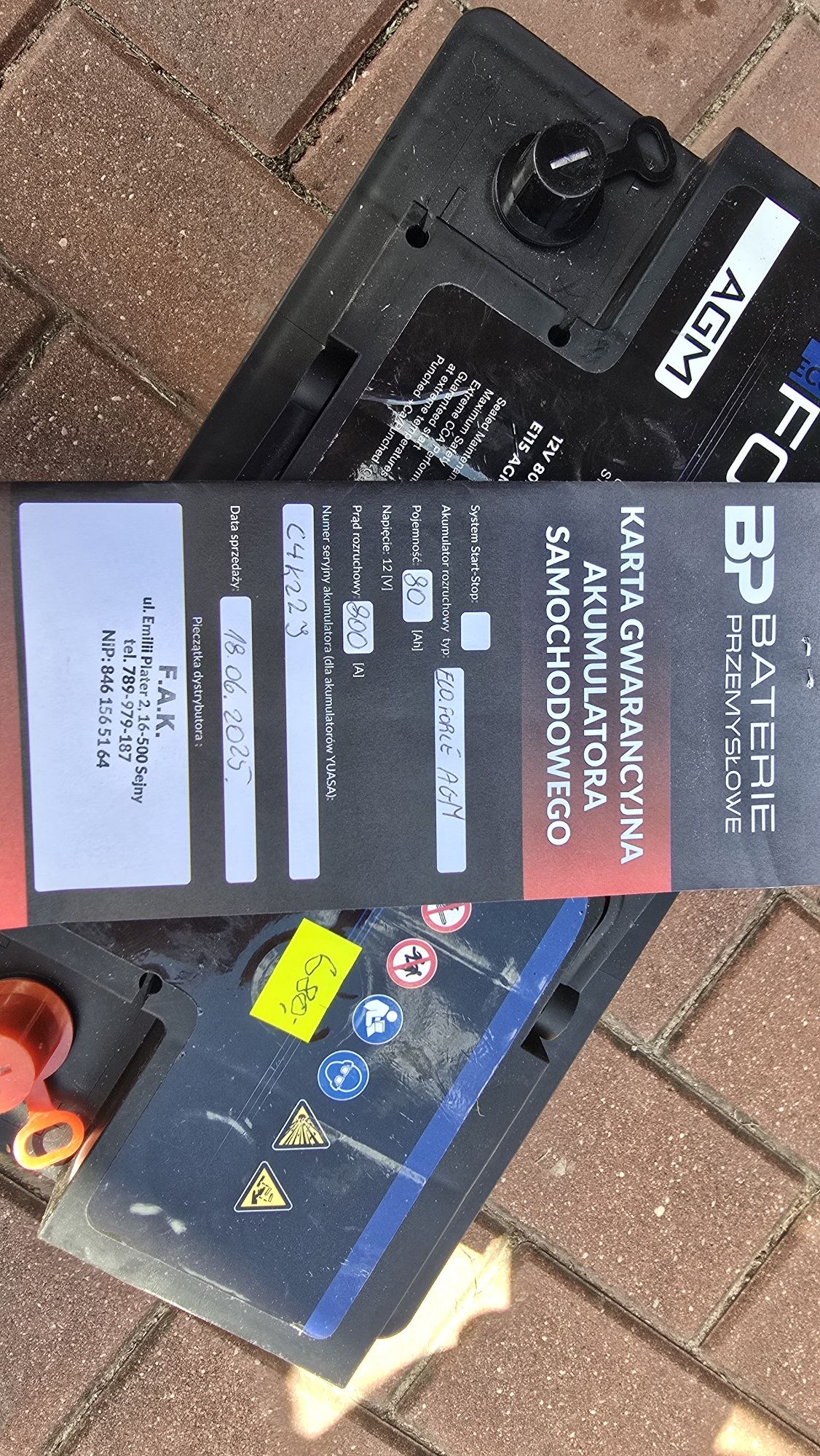 Akumulator AGM 12V 80Ah 800A E115