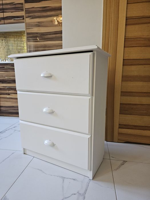 Biała, DREWNO drewniana szafka pomocnicza pod umywalkę / do salonu lub