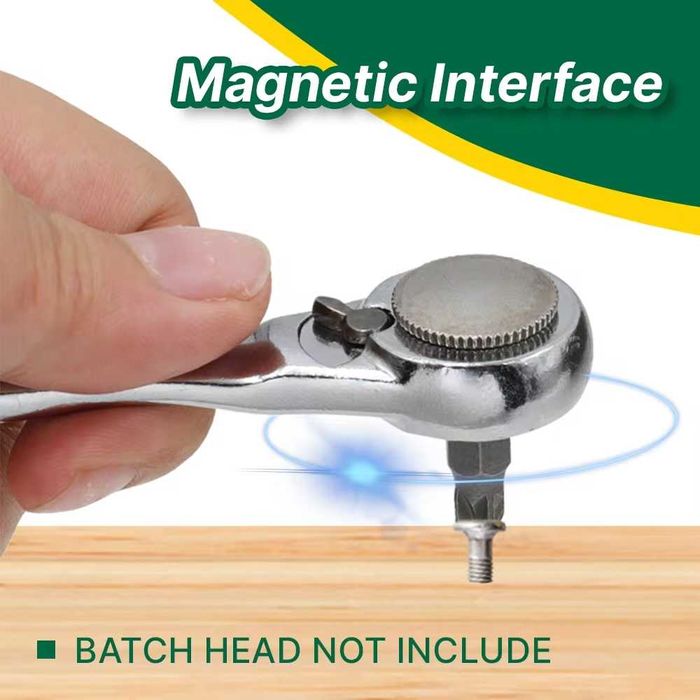 Ключ - тріскачка  під біту ¼ на 72 зуба для важкодоступних місць