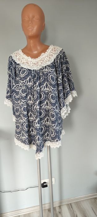 46 XXXL 48 4XL bluzka lato haft z haftem