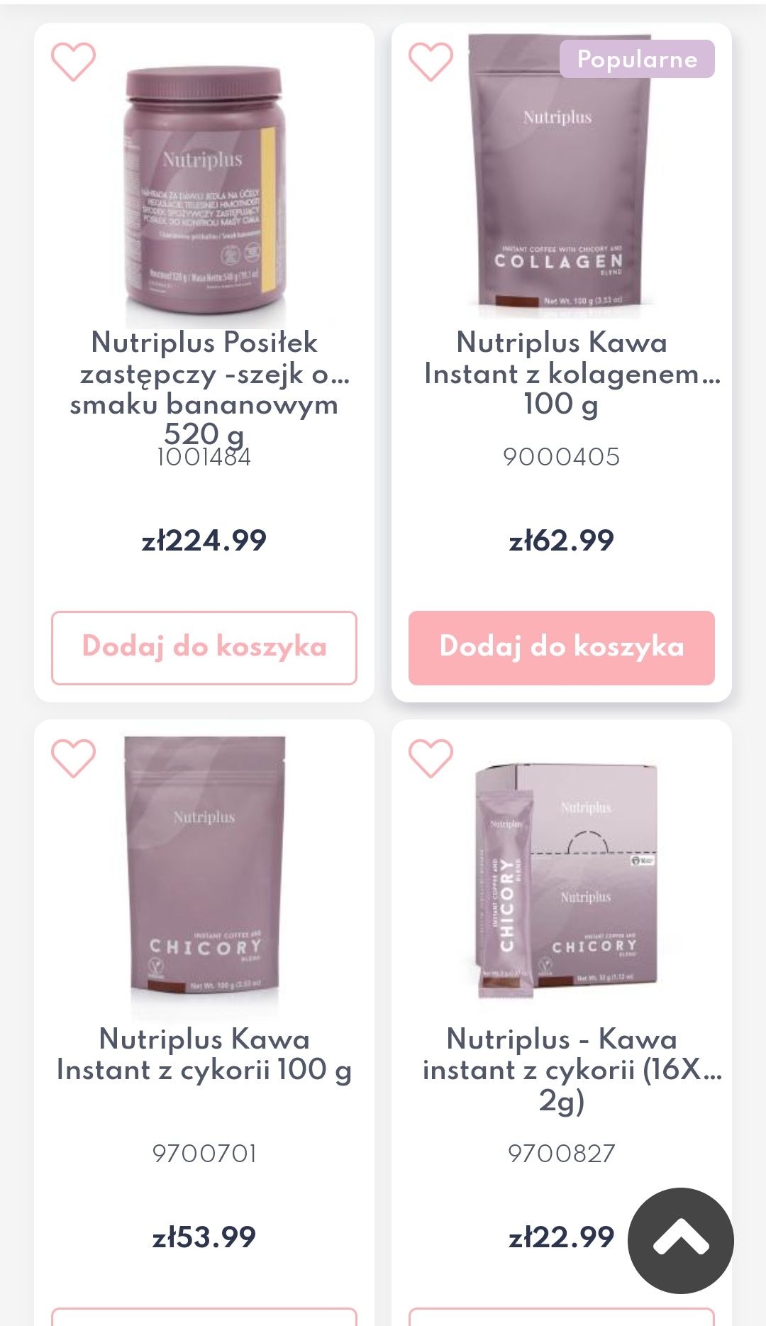 Nutriplus kawa, herbata, szejki