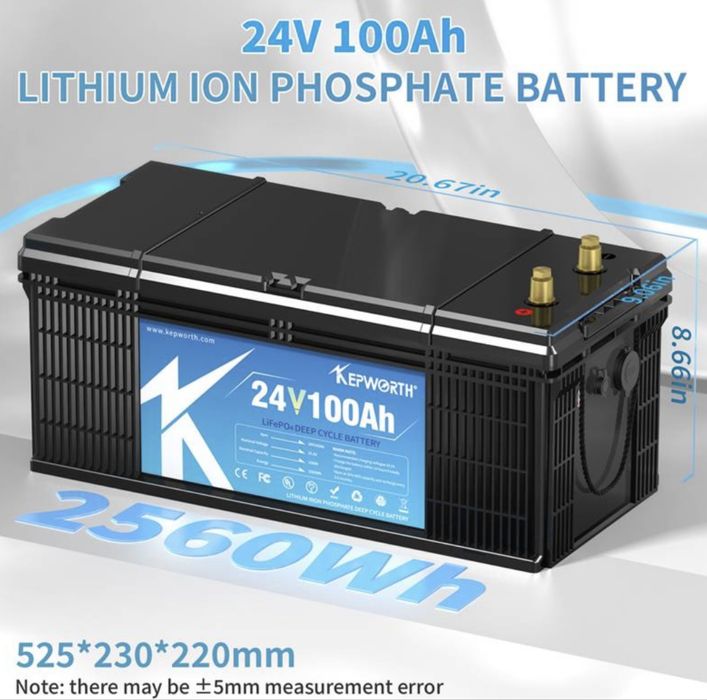 Аккумулятор Kepworth LiFePo4 24/100 2.560Wh с BMS 24в 100Ah свежие!