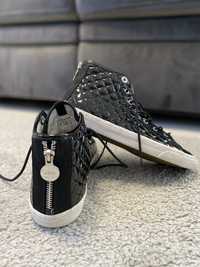 Geox czarne lakierowane buty za kostkę damskie 38