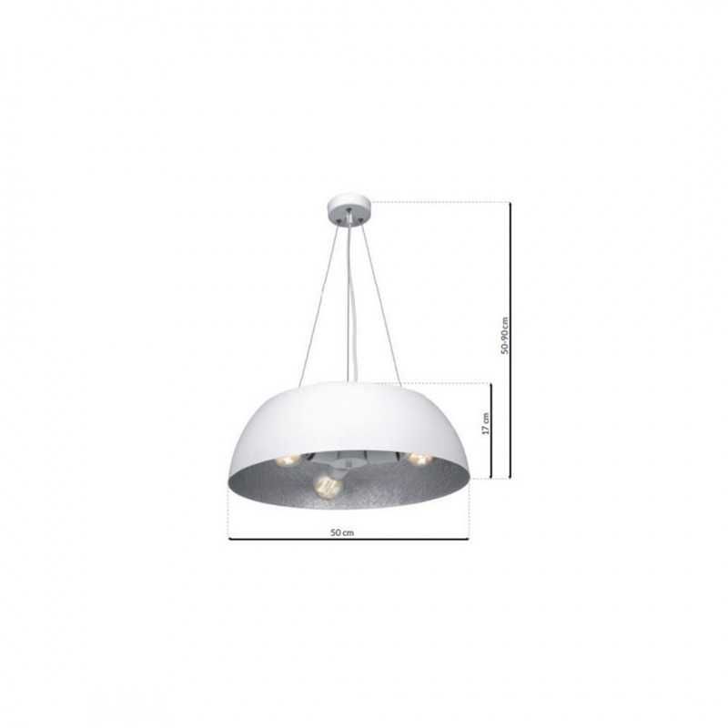 Biała lampa wisząca na 3 żarówki E27 MORGAN EKO-LIGHT 2 szt