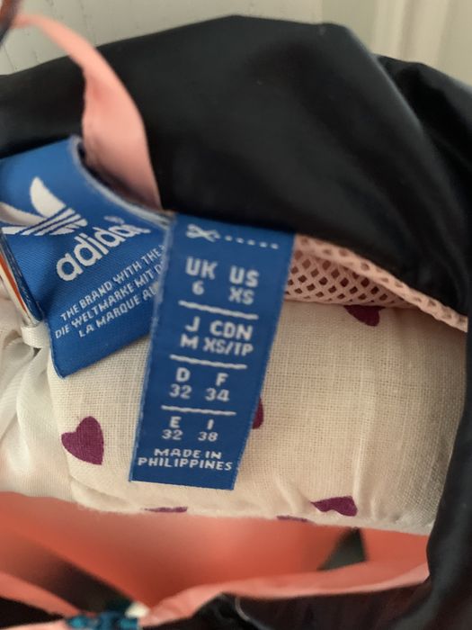 Спортивна куртка синя персикова пудрова вітровка ADIDAS розмір XS/S