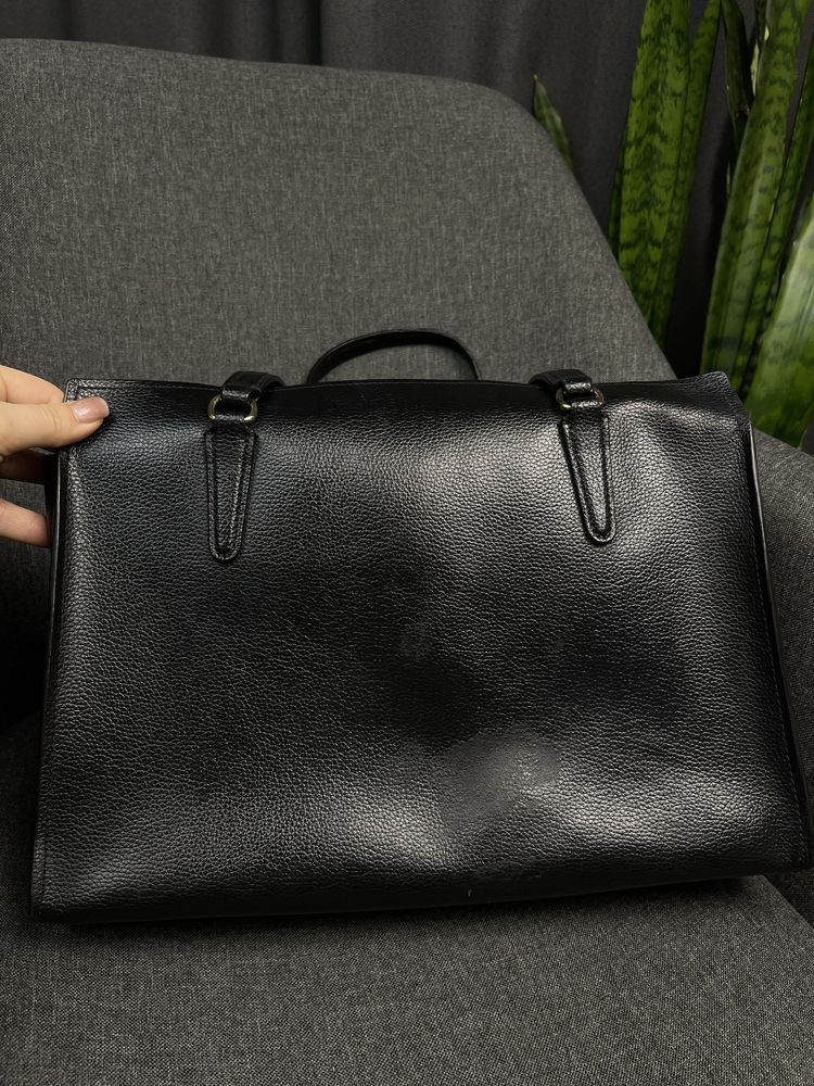 Оригінальна шкіряна сумка coach tatum carryall bag