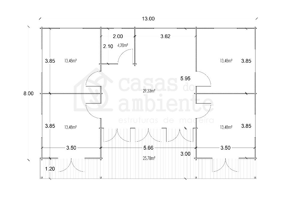 Casa de Madeira 119.6m2 | Cabana de Madeira | Casa amovível