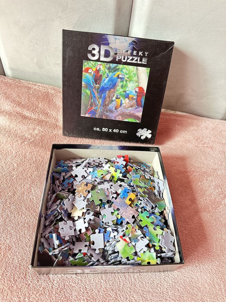 Puzzle 3D effekt 50x40cm 500el. papugi