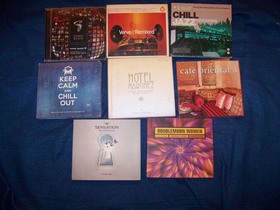 lote 8 cd´s coletâneas - chillout, remixed, café oriental, chill jazz