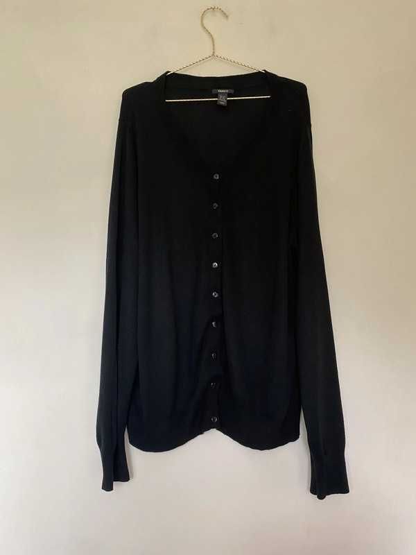 czarny sweter kardigan H&M plus size 46 ciążowy basic sweterek