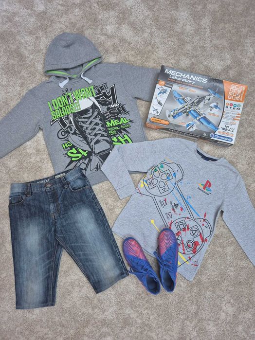 Mega Paka 146-152 (11-12 lat) Korki Adidas, Kurtka, Bluza Playstation
