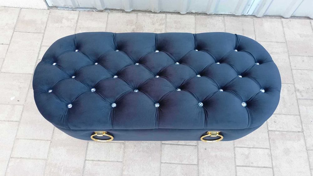 pufa owalna  glamour ze schowkiem