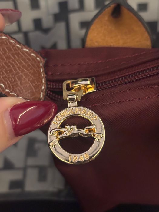 Mini Longchamp Bordô