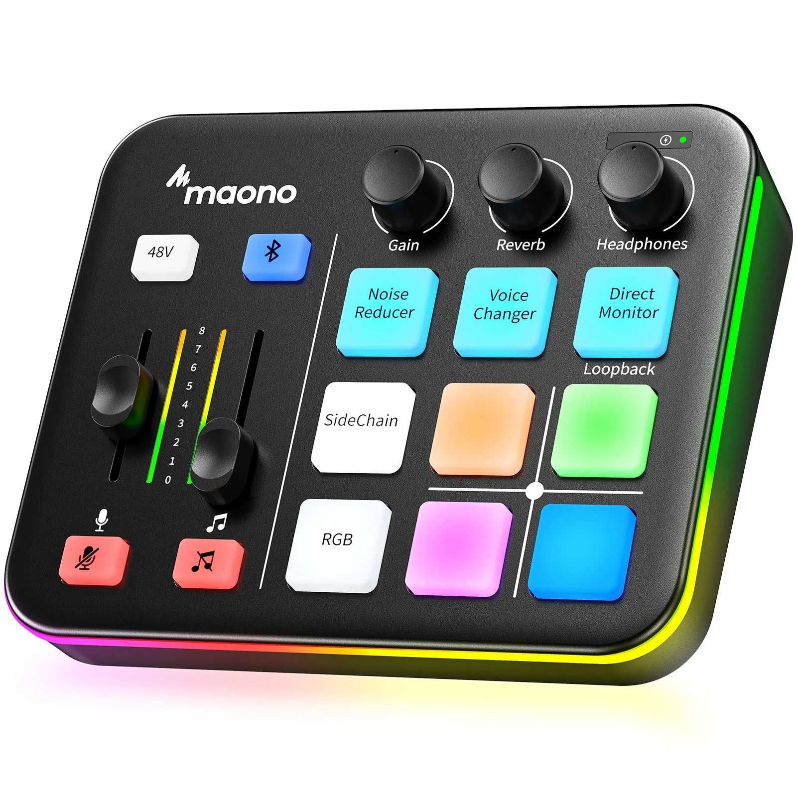 MAONO G1 NEO – аудиомикшер с микрофоном и RGB-подсветкой