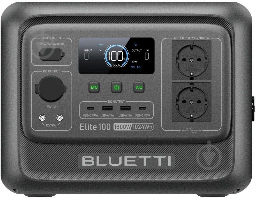 Зарядна станція. Bluetti Elite 100 V2– 1 024Wh / 1800W. Євро розетки