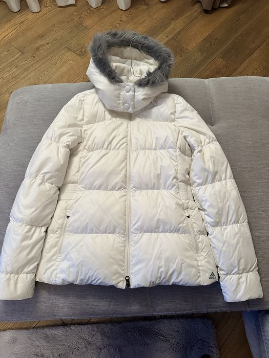 Куртка жіноча, біла, adidas, наповнювач качине перо, розмір s-m, 36-38