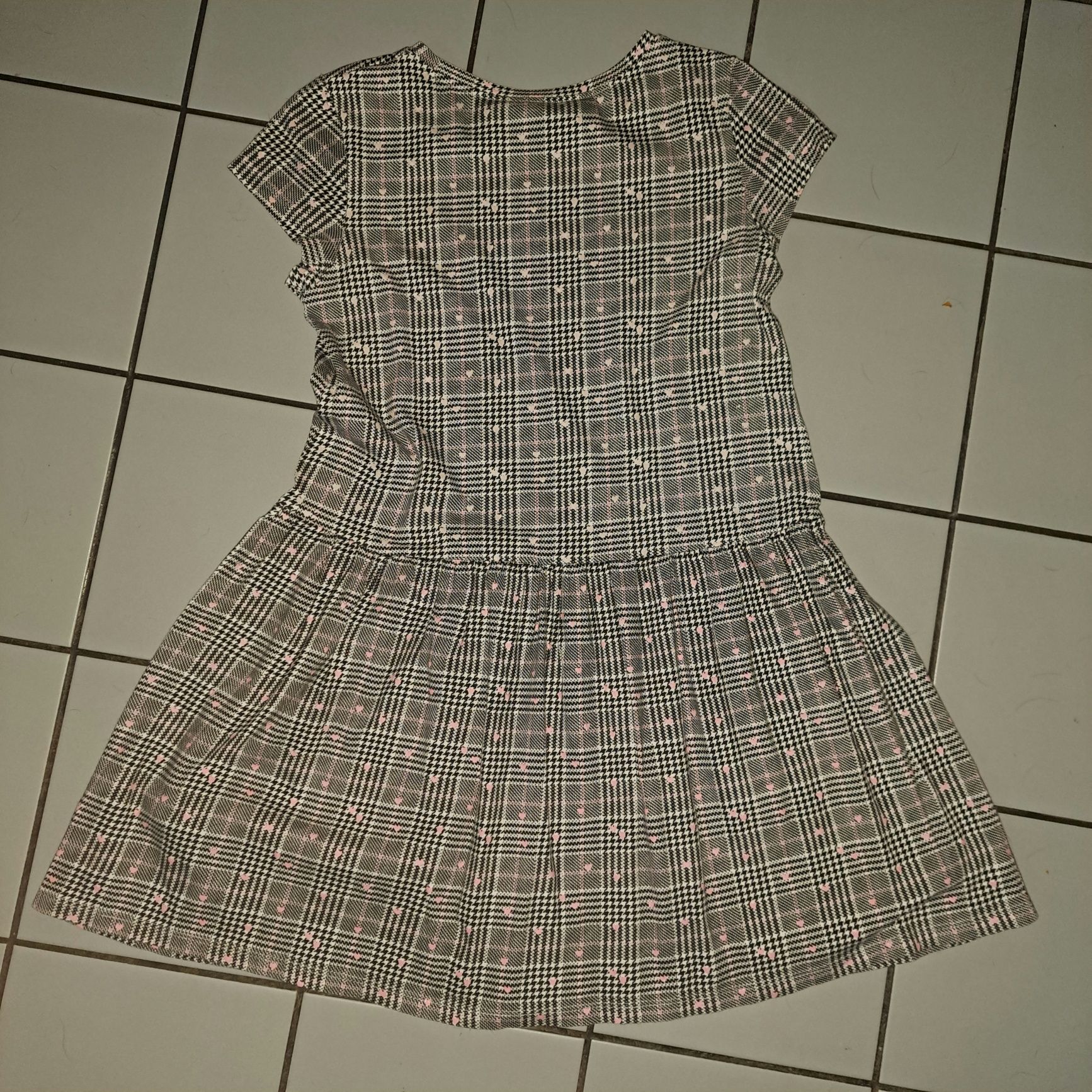 Sukienka dla dziewczynki H&M kratka 134/140