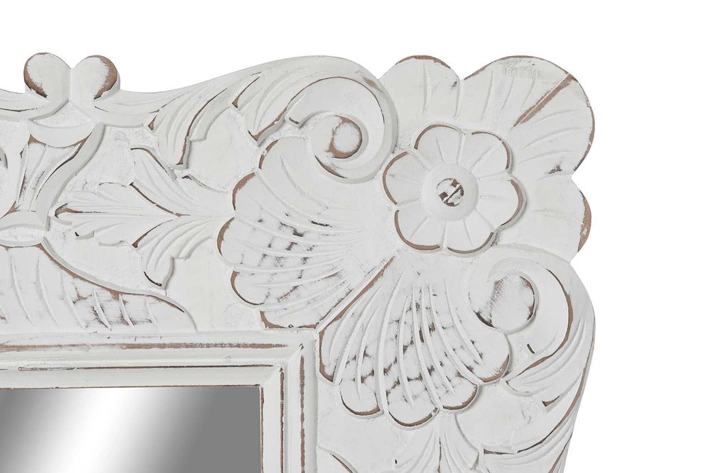 Espelho oriental decape branco de madeira
183X3X91cm By Arcoazul