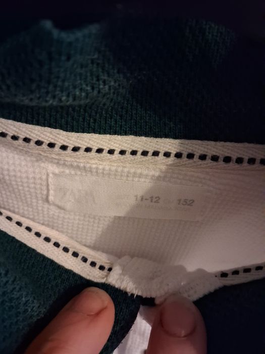 Biała koszulka polo chłopięca  Zara 152