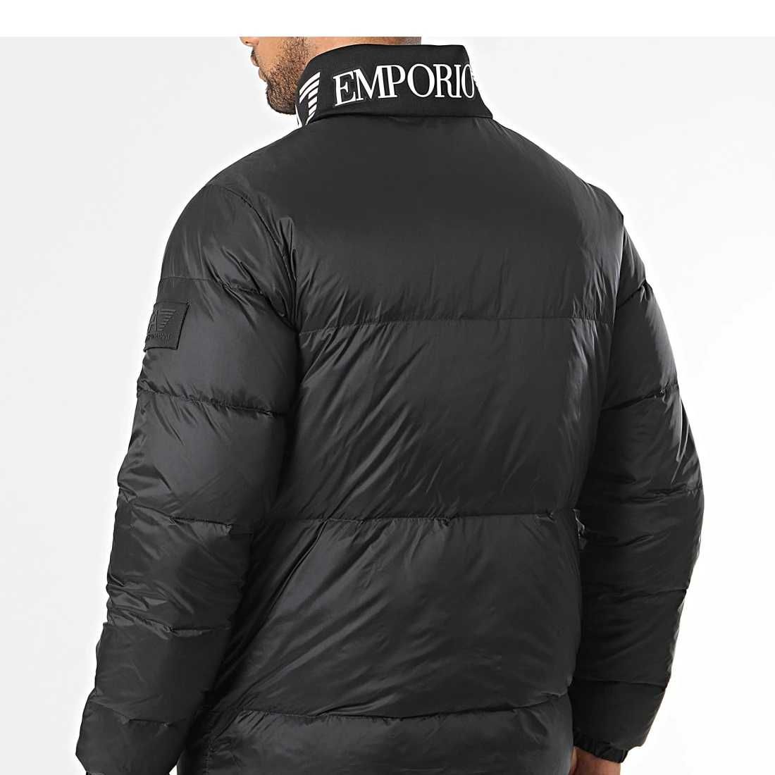 EMPORIO ARMANI EA7 luksusowa męska kurtka zimowa / puchowa BLACK