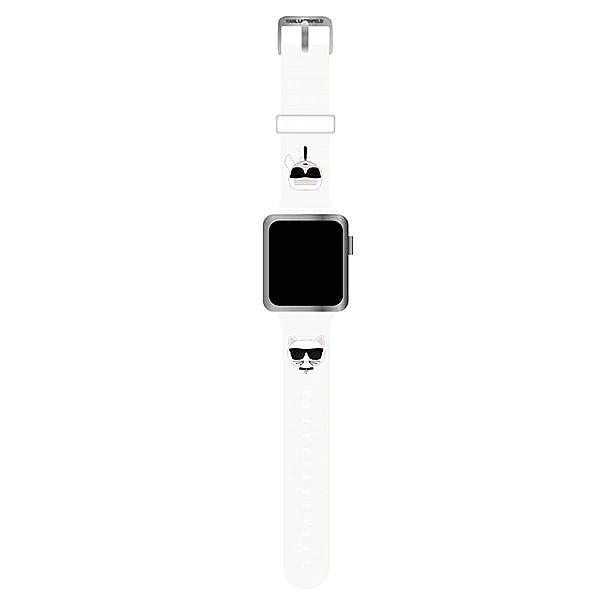 Karl Lagerfeld Pasek KLAWLSLCKW Apple Watch 42/44/45mm biały/white str