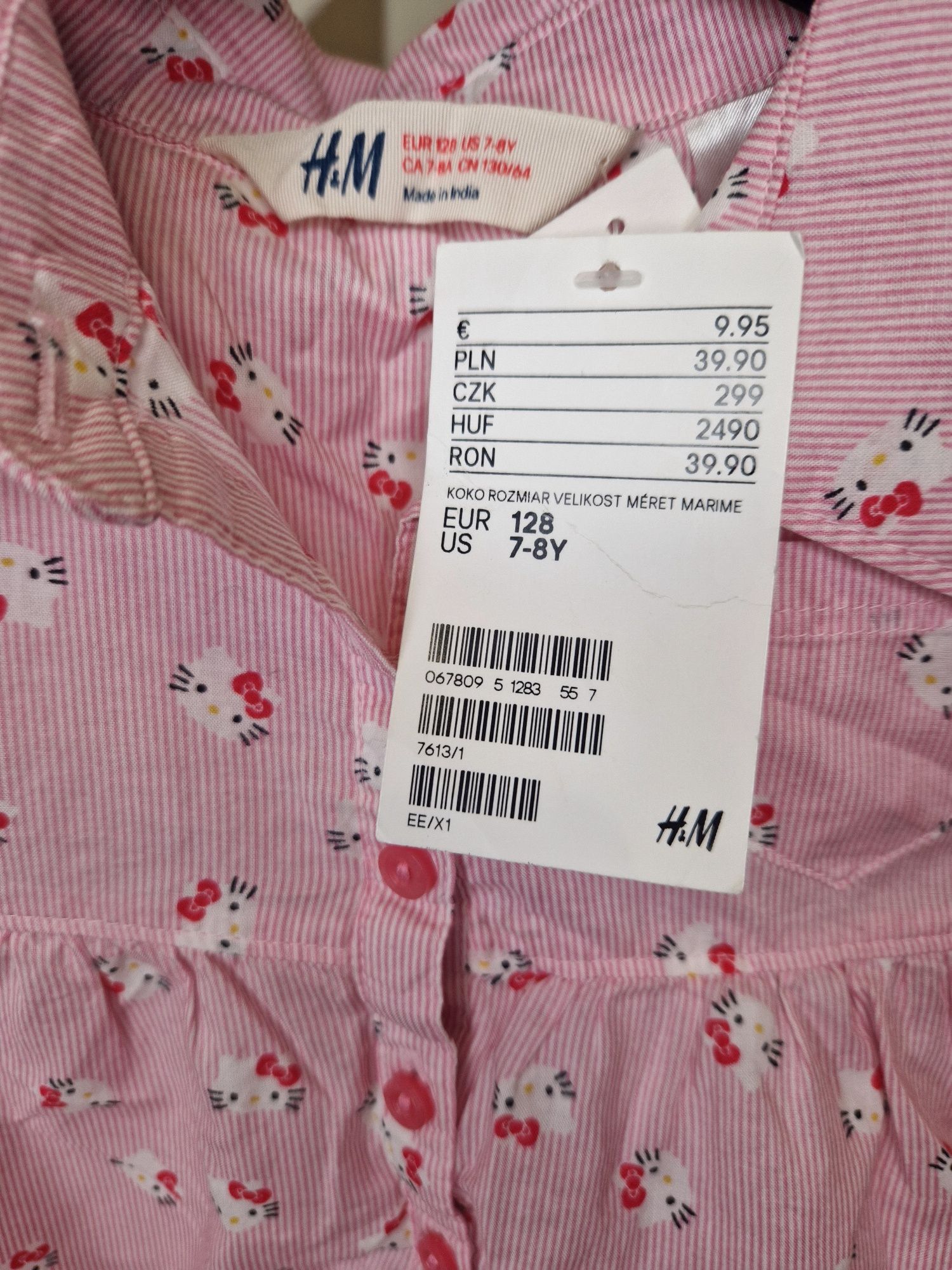 H&M Koszula 7-8 Lat różowa Hello Kitty 128