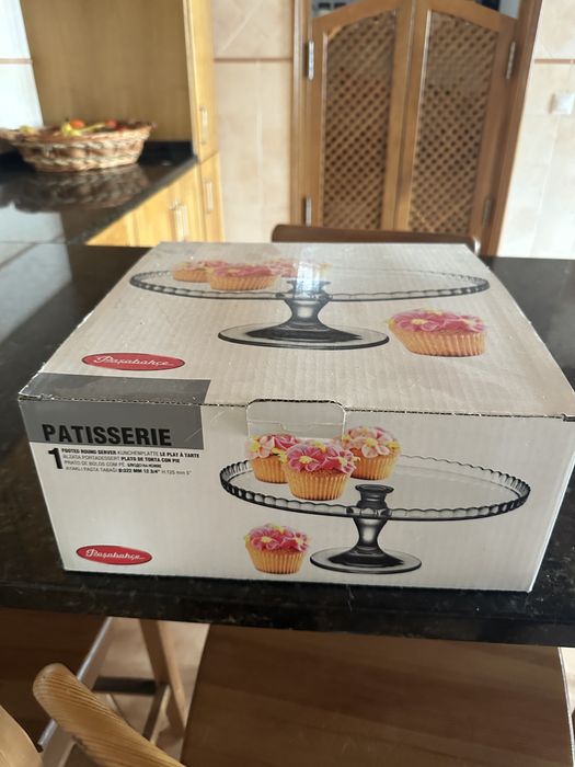 Prato suprte para bolos vidro