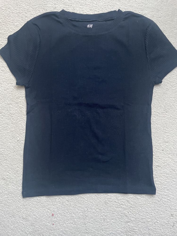 H&m bluzka czarna krótka XS